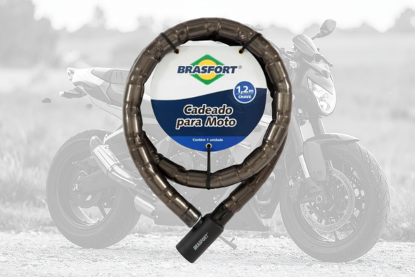 Cadeado Para Moto Com Chave 1,2m - Brasfort